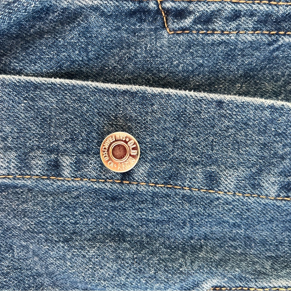 Old Navy Blue Jean Jacket with Harley-Davidson Patch - Picture 3 of 5